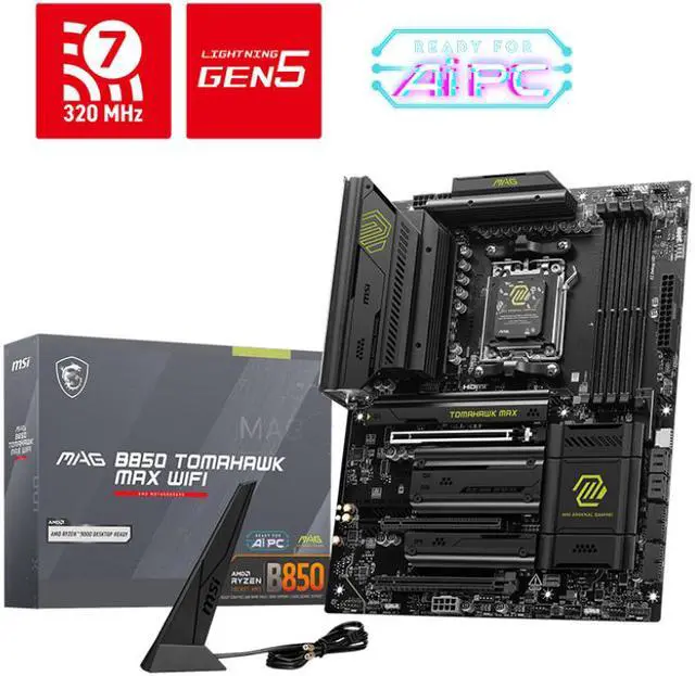 MSI MAG B850 Tomahawk MAX WiFi Motherboard, ATX product photo