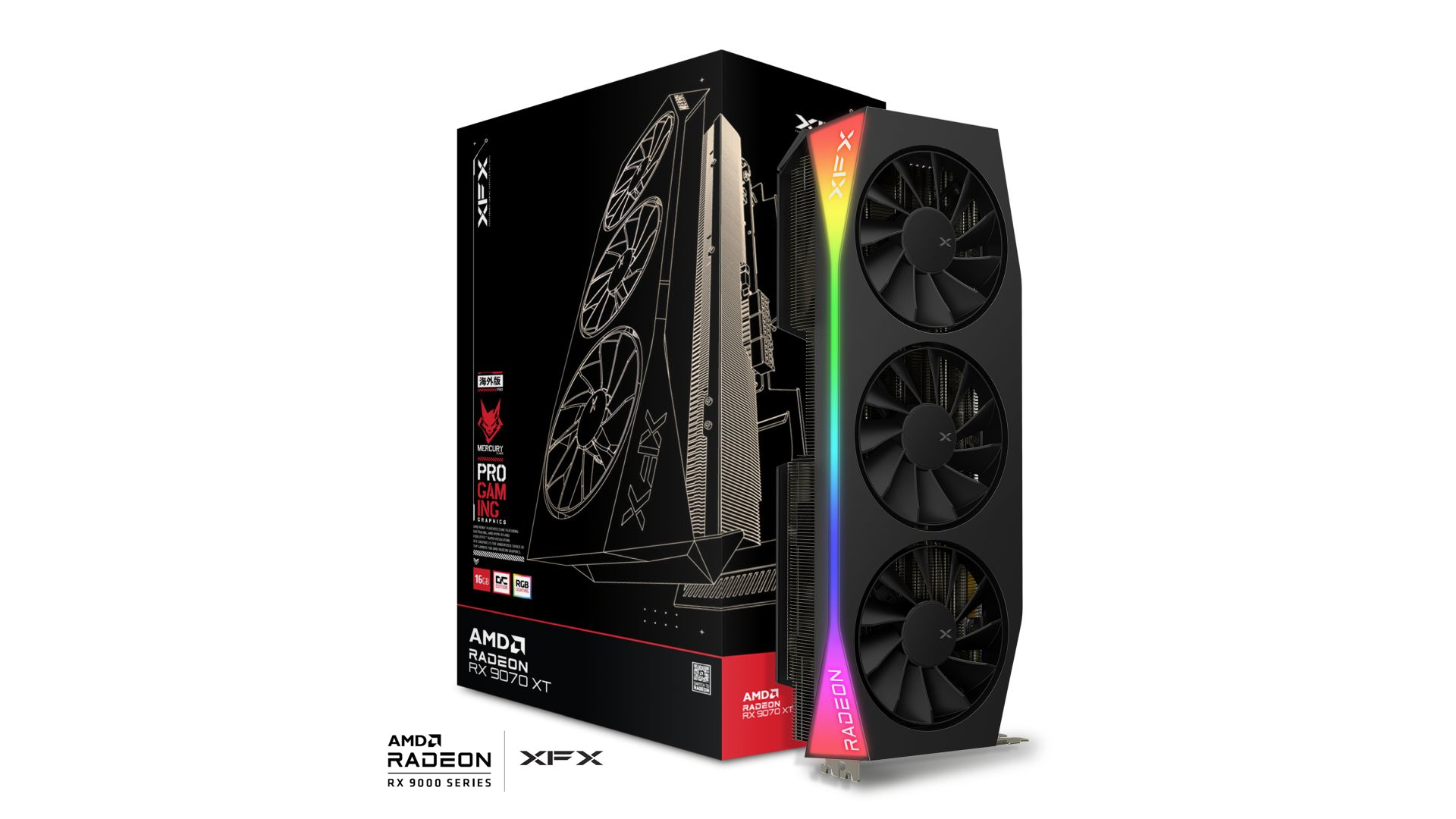 XFX Mercury AMD Radeon RX 9070 XT OC Gaming Edition 16GB GDDR6 product photo