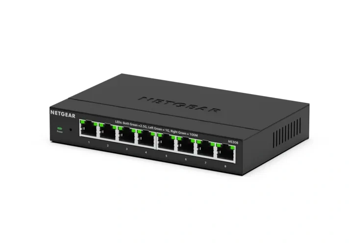 NETGEAR 8-Port 2.5G Multi-Gigabit Ethernet Unmanaged Network Switch (MS308) product photo