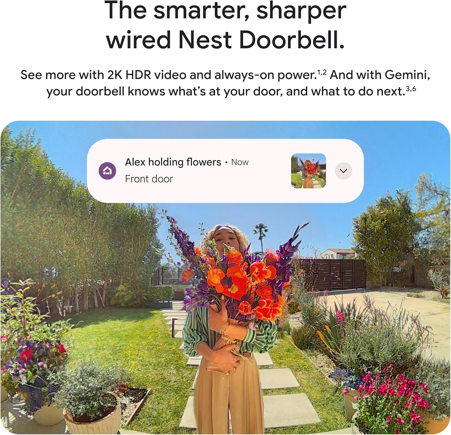 Google Nest Doorbell (Wired, 3rd Gen) with 2K Video and Gemini AI - 2025 Model product photo
