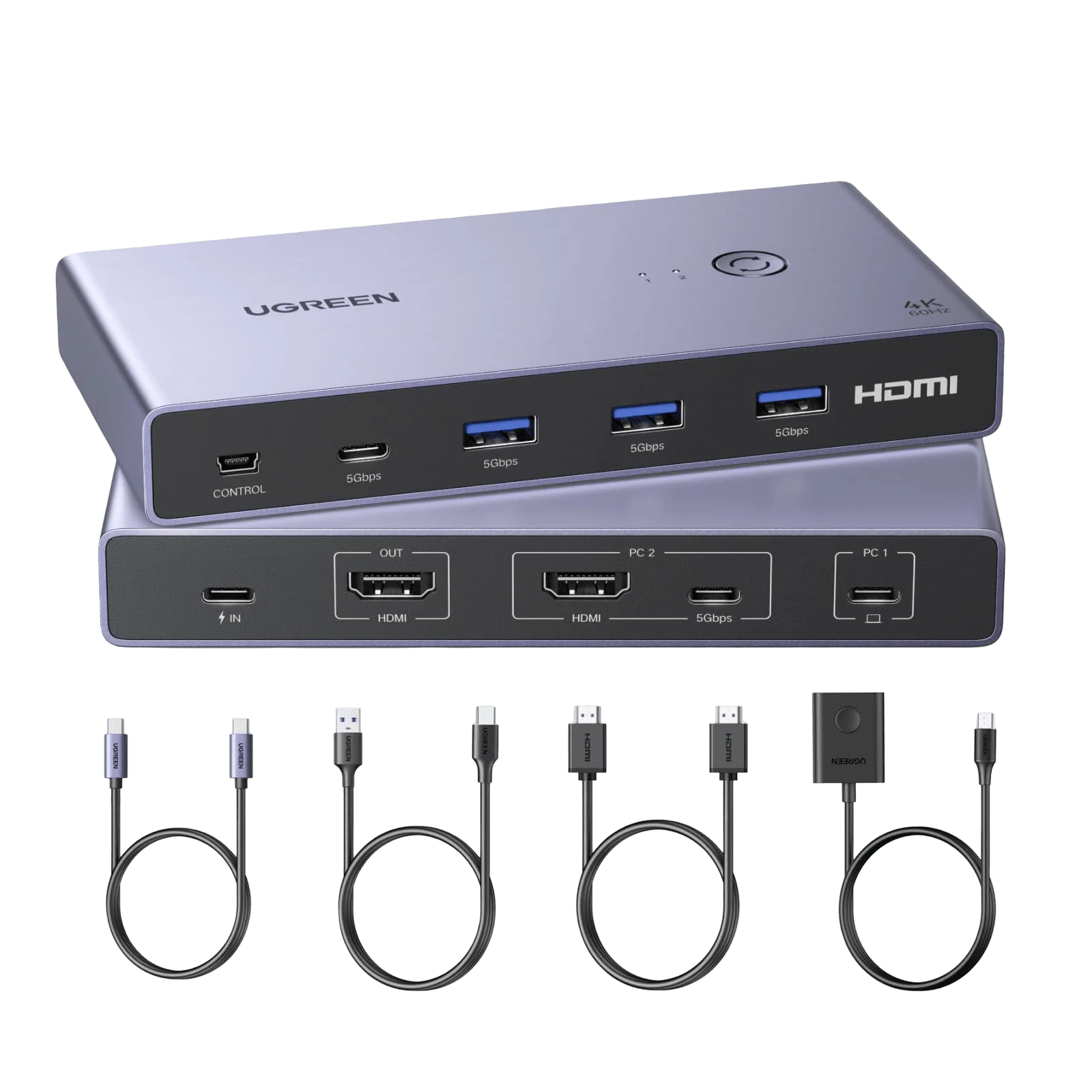 UGREEN HDMI KVM Switch 2 Monitors 2 Computers 4K@60Hz product photo